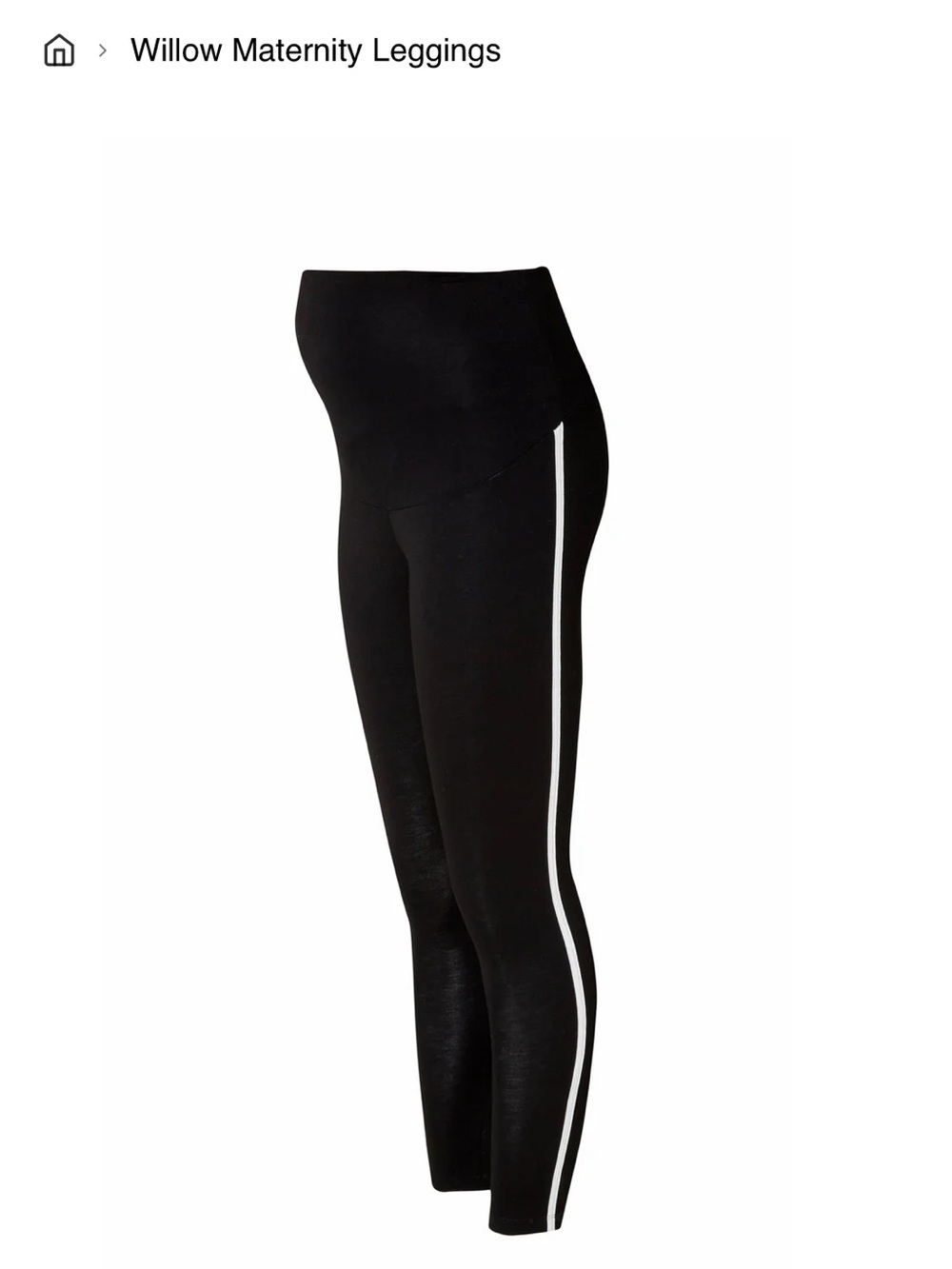 Maternity Isabella Oliver Black Leggings with White Side Stripe